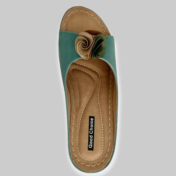 GOOD CHOICE SYDNEY Slip-On Wedge Women's Sandals Blue Size 6.5 - Picture 5 of 8